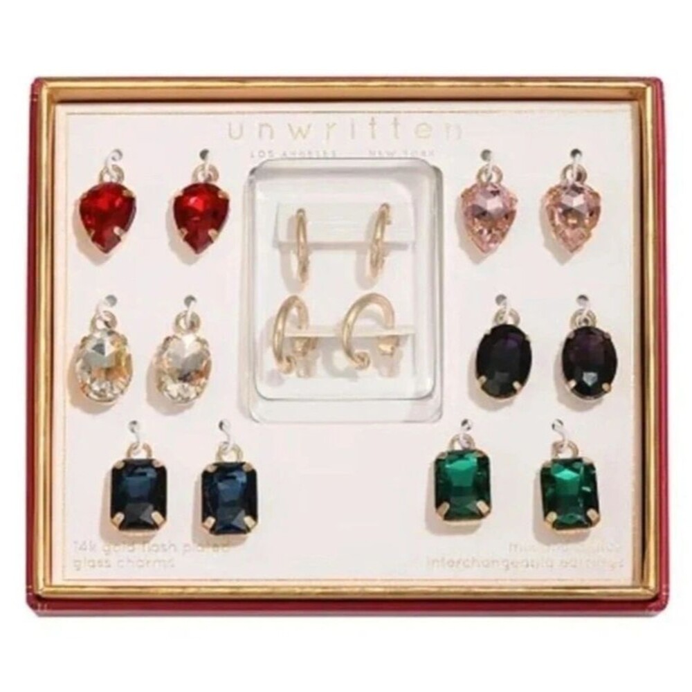 Unwritten Multicolor Interchangeable Crystal Earring Set